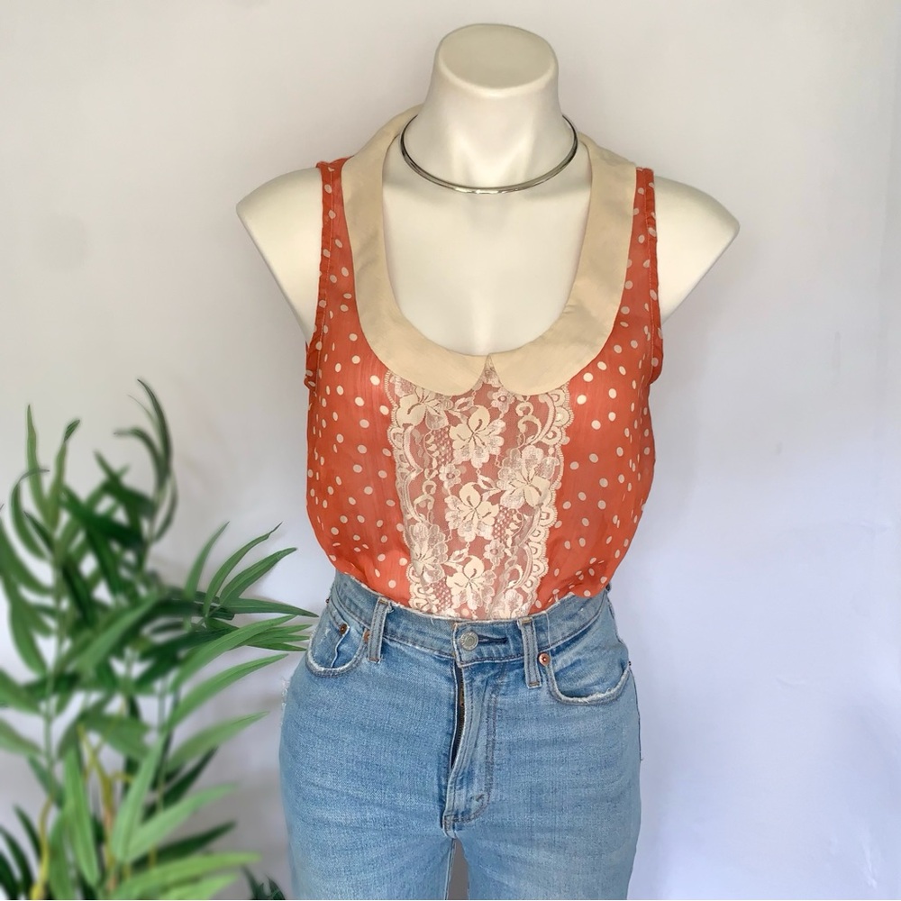 L A C E :: Whimsical Peter Pan Polka Dot Lace Top - image 5